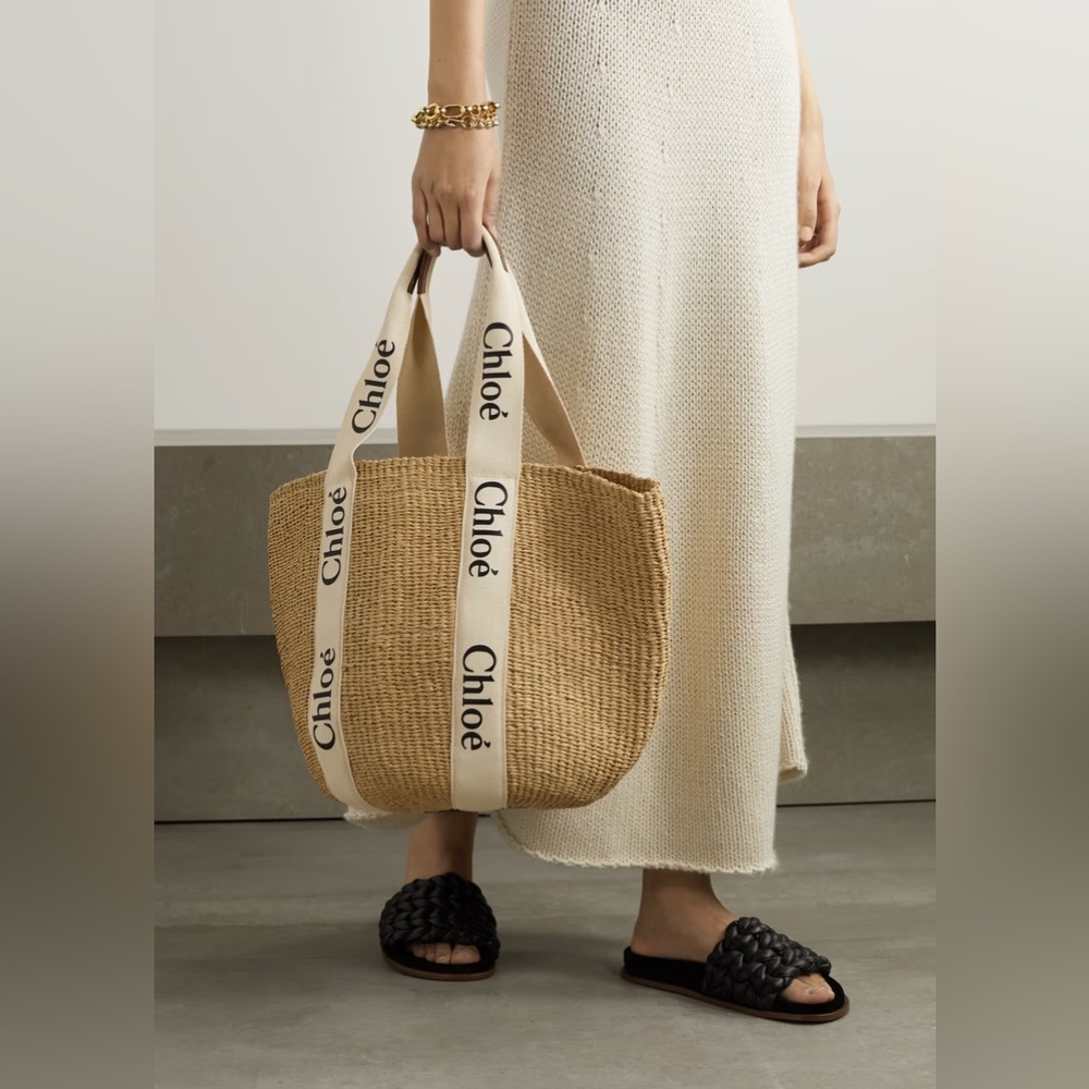 Chloe Woody Mifuko Basket Raffia Tote